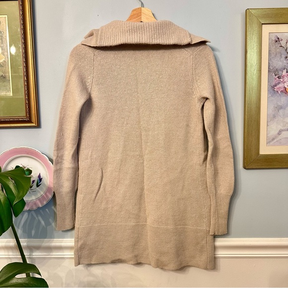 J Crew Beige Open Front Cardigan XS Wool Clean Soft Girl Minimalist Capsule Cozy - Picture 3 of 6